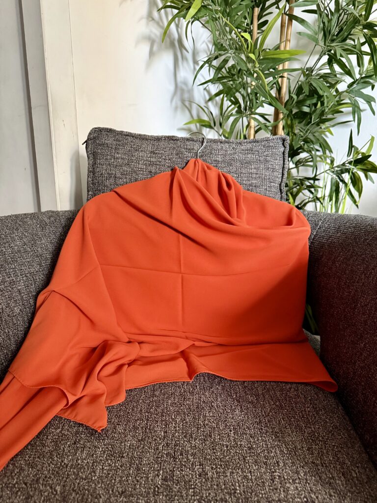 voile en soie de médine – orange éclat